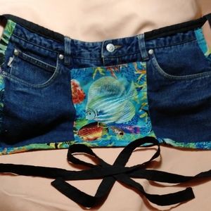 Blue Jean Apron with Seascape